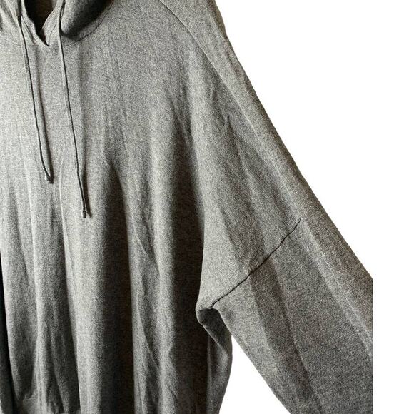 Lauren Ralph Lauren Plus 2X Gray Hoodie Pullover Faux Leather Elbow Patches - Picture 3 of 11